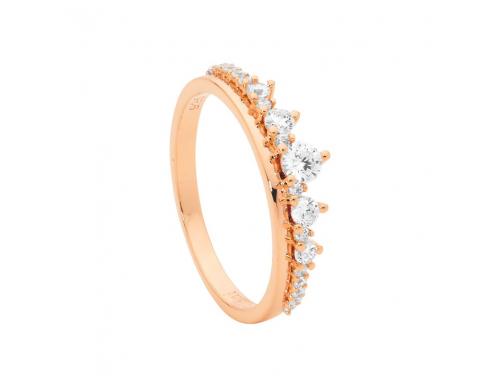 Ellani Rose Gold Plated Stg CZ Graduated Stacker Ring image