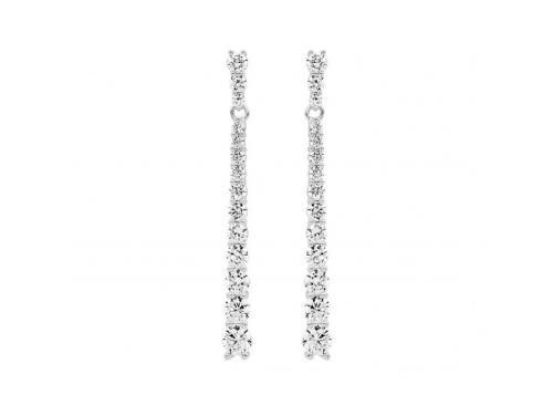 Ellani Stg CZ Graduated Drop Earrings image