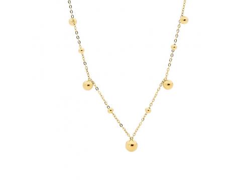 Ellani Rose Plated Stainless Steel 5 Ball Necklace image