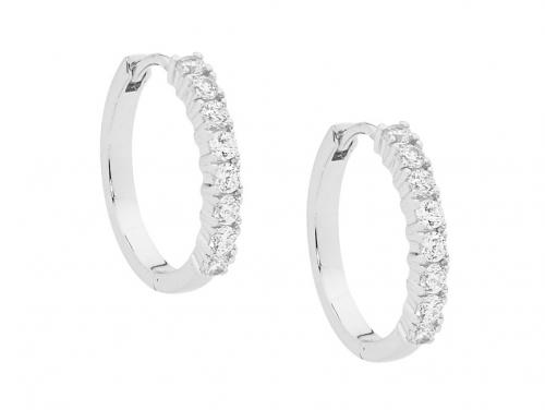 Ellani Stg CZ Huggie Earrings image