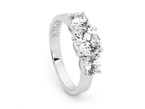 Ellani Stg Three CZ Ring image