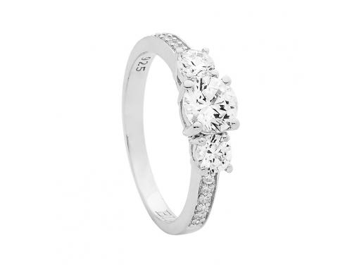 Ellani Stg Three CZ Ring image