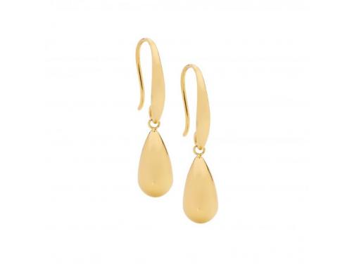 Ellani Gold Plated Stainless Steel Teardrop Hook Earrings image