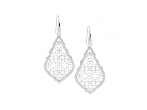 Ellani Stainless Steel Open Teardrop Filigree Earrings image