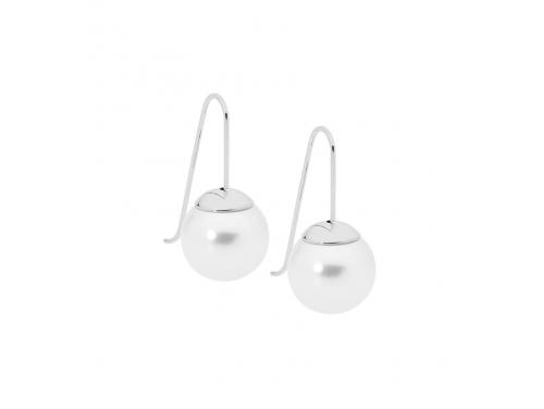 Ellani Stainless Steel Shell Pearl Drop Earrings image