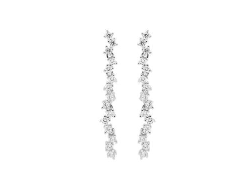 Ellani Stg CZ Staggered Drop Earrings image