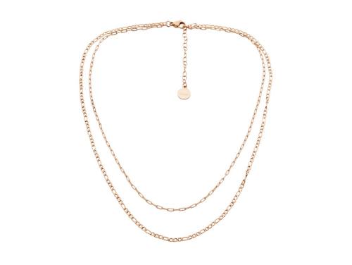 Ellani Rose Gold Plated Stainless Steel Dual Layered Chain image