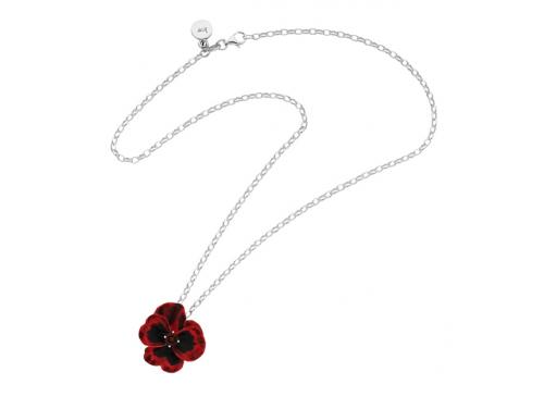 Karen Walker Stg Garnet Enamel Flower Pendant image