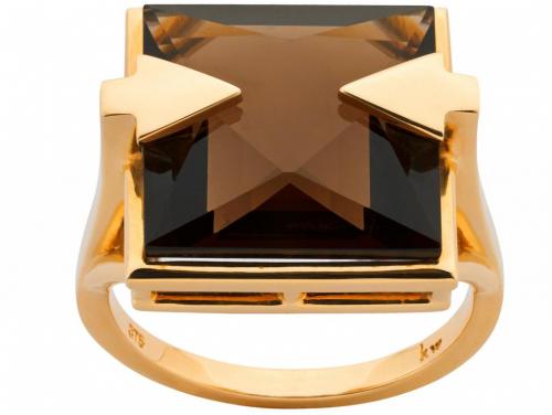 Karen Walker 9ct Ballistic Ring with Smokey Quartz image