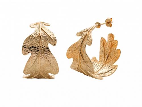 Karen Walker Stg/14ct Gold Plated* Oak Leaf Earrings image