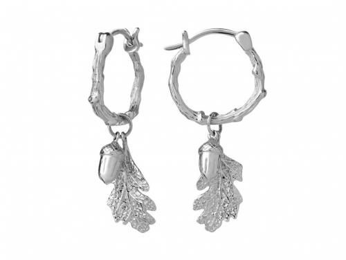 Karen Walker Stg Acorn & Leaf Mini Hoop Earrings image