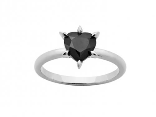 Karen Walker Stg Onyx Cupid's Heart Ring image