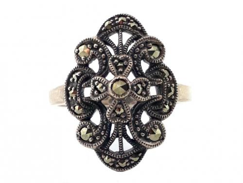 Sterling Silver Marcasite Dress Ring image