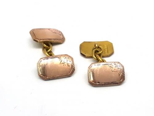 9ct Rose Gold Rectangle Cufflinks image