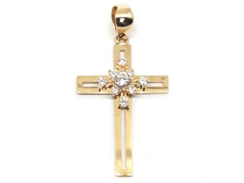 14ct CZ Cross Pendant image