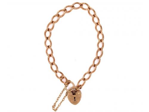 9ct Curb Padlock Bracelet image