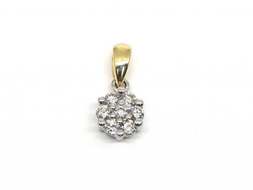 9ct Diamond Cluster Drop Pendant TDW.30CT image