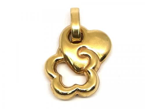 18ct Heart Flower Charm image