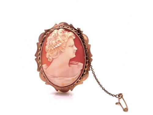 9ct Rose Cameo Brooch image