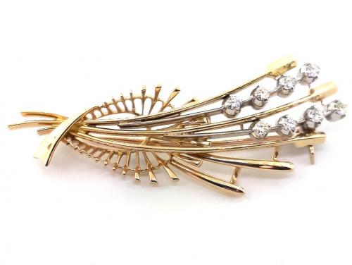 18ct Diamond Wheat Sheaf Brooch image