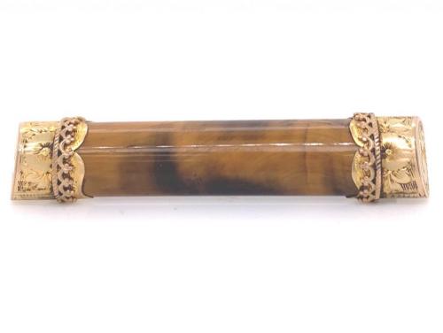 15ct Tigers Eye Bar Brooch image