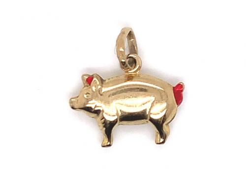 9ct Enamel Pig Charm image