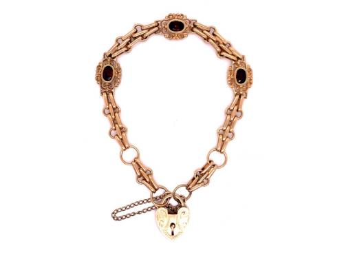 9ct Garnet Deco Gate Bracelet image