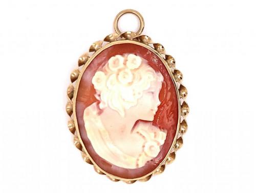 9ct Twist Edge Cameo Brooch image