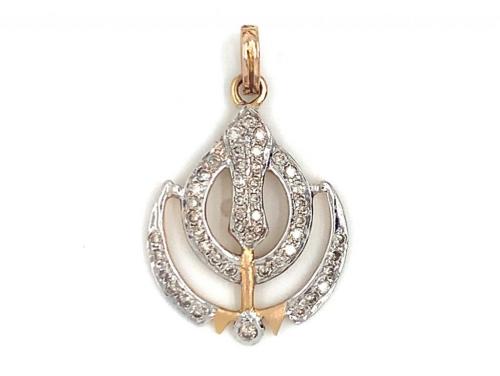 18ct Diamond Art Deco Pendant TDW 0.49ct image