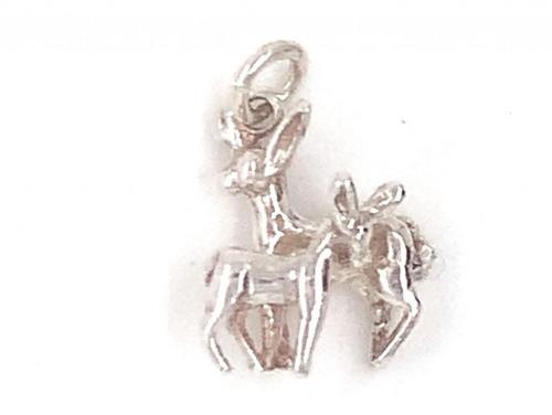 Sterling Silver Deer & Fawn Charm image