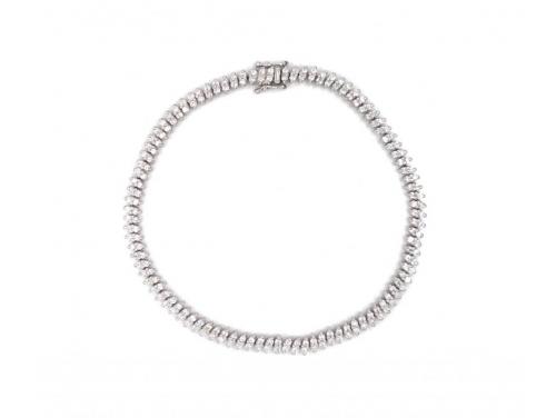 18ct White Gold Diamond Tennis Bracelet TDW 1.90ct image