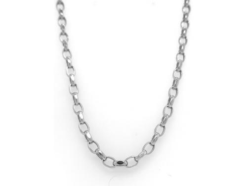 9ct White Gold 45cm Hollow Oval Belcher Chain image