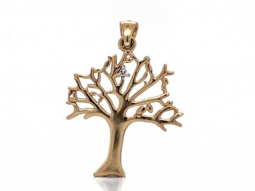 9ct Diamond Tree Of Life Charm/Pendant image
