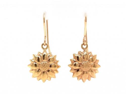 9ct Sunflower Drop Earrings image