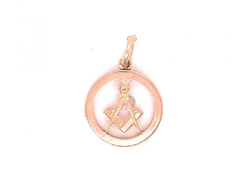 9ct Rose Masonic Charm image