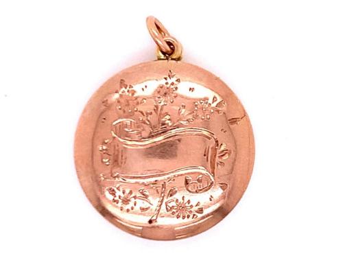 9ct Rose Engraved Scroll Locket image
