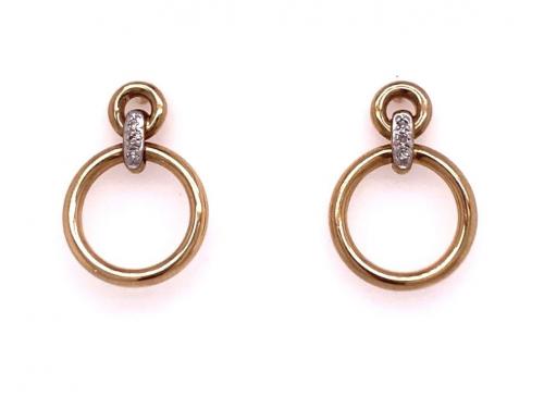 9ct Diamond Double Circle Earrings image