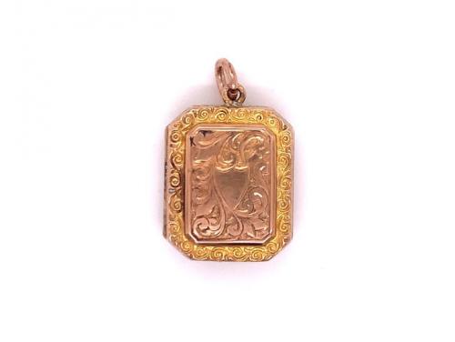 9ct Vintage Deco Rectangle Locket image