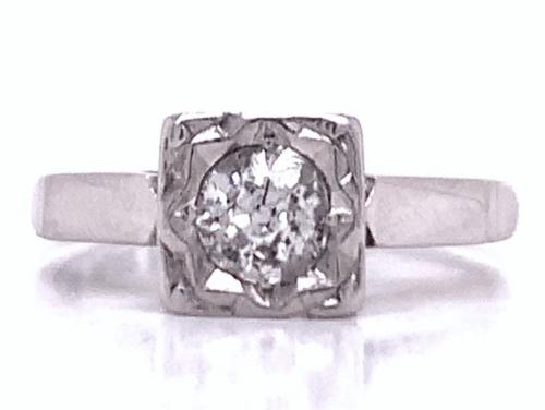 Platinum/Palladium/18ct White Gold Diamond Solitaire Ring TDW 0.46ct image