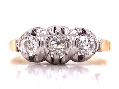 18ct Three Diamond Ring TDW 0.56ct image