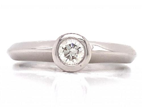 Platinum Diamond Rubset Solitaire Ring TDW 0.23ct image