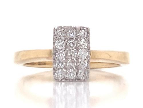 18ct Diamond Rectangle Pave Ring TDW 0.23ct image