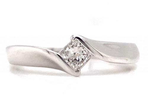 10ct White Gold Diamond Solitaire Ring TDW 0.26ct image