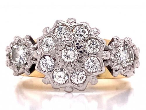 18ct Diamond Cluster Ring TDW 0.80ct image