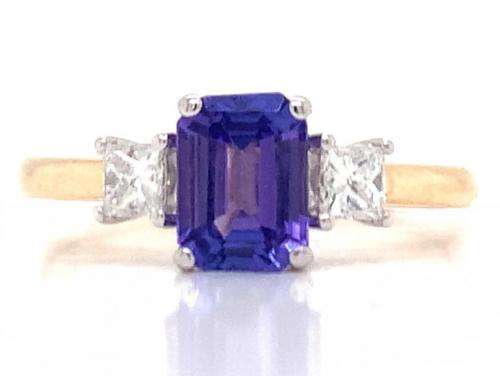 10ct Tanzanite Two Diamond Ring TDW 0.40ct image