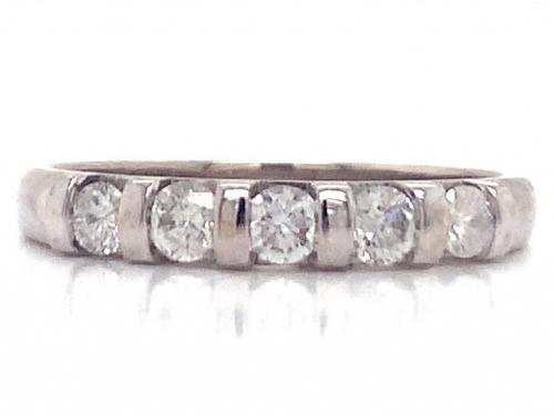 9ct White Gold Five Diamond Ring TDW 0.50ct image