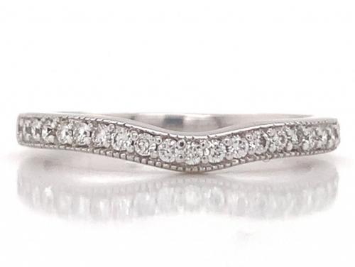 18ct White Gold Diamond Curved Ring TDW 0.21ct image