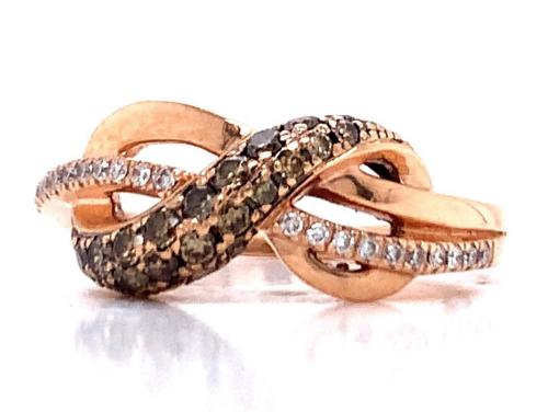 14ct Rose Gold Champagne Diamond Ring TDW 0.51ct image