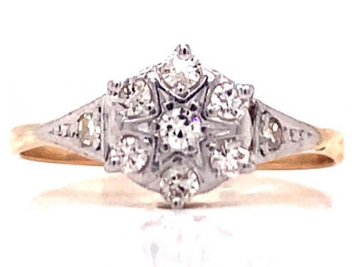 18ct Diamond Deco Cluster Ring TDW 0.29ct image