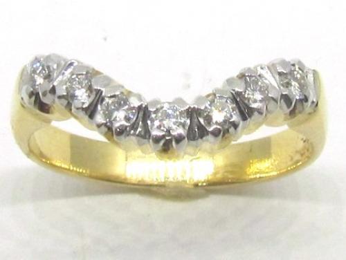18ct Yellow/White Gold Diamond Curved Band TDW 0.21CT image